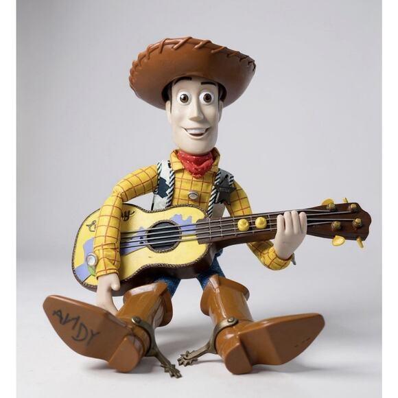 1999 Toy Story Singing Woody Figure Playing Guitar Hat Tested Buzz Lighteryear - Picture 1 of 7
